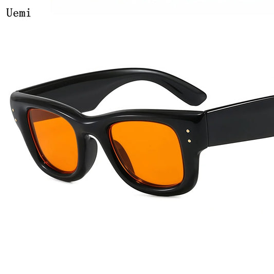 New Fashion Casual Orange Square Sunglasses For Women Men Vintage High Quality Sun Glasses Shades UV400 Eyewear