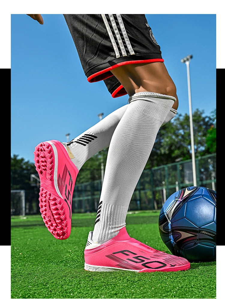 Nouvelles chaussures de football pour hommes, baskets antidérapantes, chaussures d'entraînement, bottes de football très vendues, crampons légers de haute qualité pour matchs sur gazon, mi-hautes pour l'extérieur