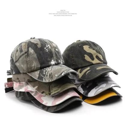 1 PC Unisex Hiking Camouflage Tactics Baseball Cap Leaves Jungle Hat Unstructured Cotton 6 Panel Baseball Cap