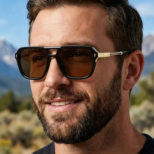 Fashion Vintage Square Pilot Sunglasses Men Luxury Brand Rectangle Sun Glasses Women Retro Eyeglasses Eyewear for Male