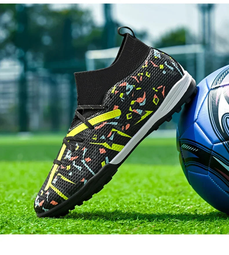 Chaussures de football pour hommes, chaussures de football professionnelles pour l'extérieur, chaussures de match de football, futsal, unisexe, respirantes, crampons d'entraînement, antidérapantes pour gazon
