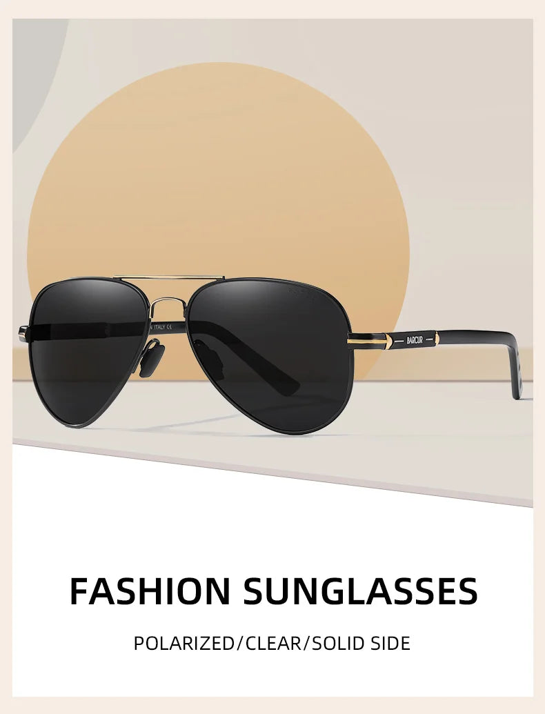 BARCUR Polarized Mens Sunglasses Pilot Sun Glasses for Men Accessories Driving Fishing Hiking Eyewear Oculos Gafas De Sol