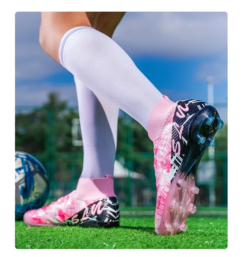 Chaussures de football montantes pour hommes, crampons professionnels pour terrain de football, baskets athlétiques pour adolescents, entraînement de football 2026