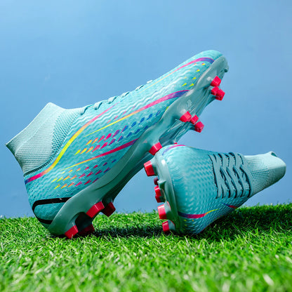 Chaussures de football pour hommes respirantes FG/AG à crampons longs, adaptées à l'entraînement et à la compétition, antidérapantes universelles toutes saisons