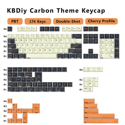 KBDiy 174 tasti/set keycap PBT GMK Apollo double shot minimalisti profilo ISO Cherry per tastiera meccanica da gaming compatibile MX