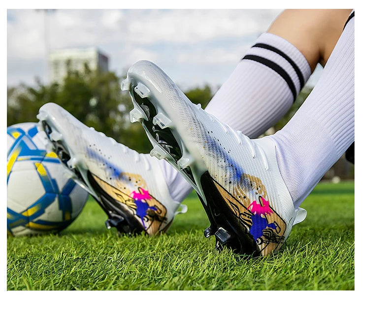 Novas Chuteiras de Futebol para Homem, Chuteiras de Futebol FG Antiderrapantes para Treino, Chuteiras de Futebol com Pitões Longos para Jogo, Ultraleves, Exterior, Dropshipping