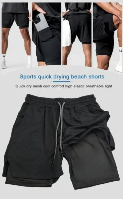 2026 Summer Dragon Ball Z Majin Buu 2-in-1 Double Layer Gym Shorts, Oversized Men's Fitness Retro Streetwear Unisex Athletic Y2k