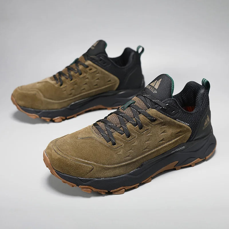 HIKEUP Nyeste vandresko til mænd Slidstærke skridsikre udendørs sneakers til klatring, trekking og jagt – herresport i ruskind og læder