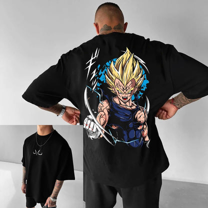Dragon Ball Z Print Short Sleeve Cotton T-Shirt Son Goku Vegeta Men Women Clothes Harajuku Y2k Tee Vintage Summer Streetwear