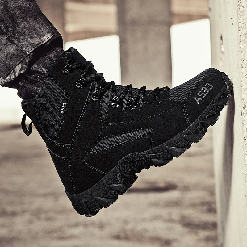 Chaussures de neige antidérapantes pour hommes, bottines montantes à plateforme, confortables et chaudes, bottes d'hiver pour hommes, bottes de couture dans le désert