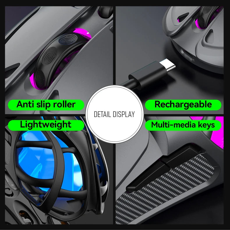 X10 Tri-Mode Gaming Mouse Wireless Mouse 10000 DPI 1000Hz Return Rate Bluetooth Mouse RGB Rechargeable Mouse BT/2.4G/Wired Mice