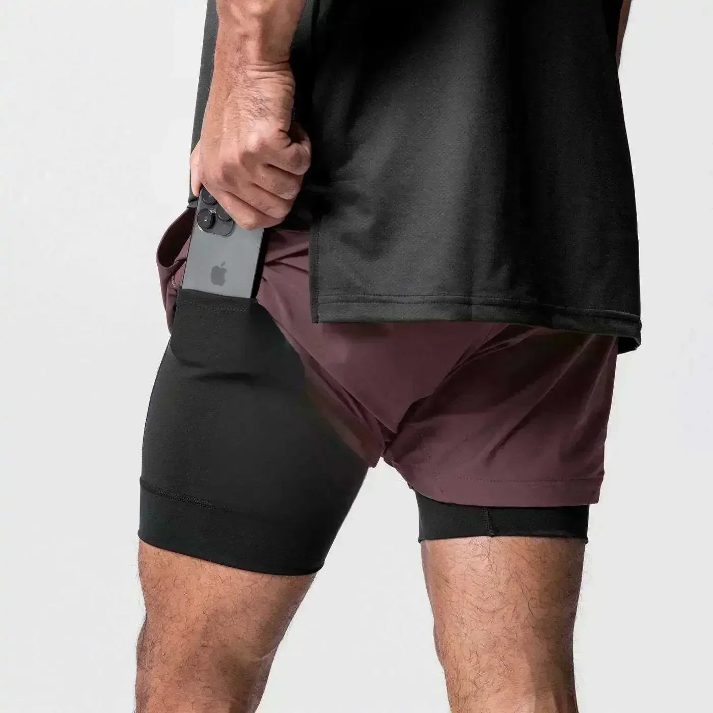 Dragon Ball Men's Double-layer Shorts Son Goku Summer Japanese Anime Fake Two-piece Sports Fitness Quick-drying Shorts