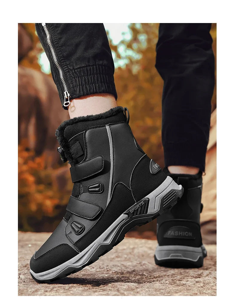 Bottes de neige imperméables pour hommes, chaussures d'extérieur d'hiver, semelle intermédiaire chaude avec antidérapantes, résistantes à l'abrasion, 2025