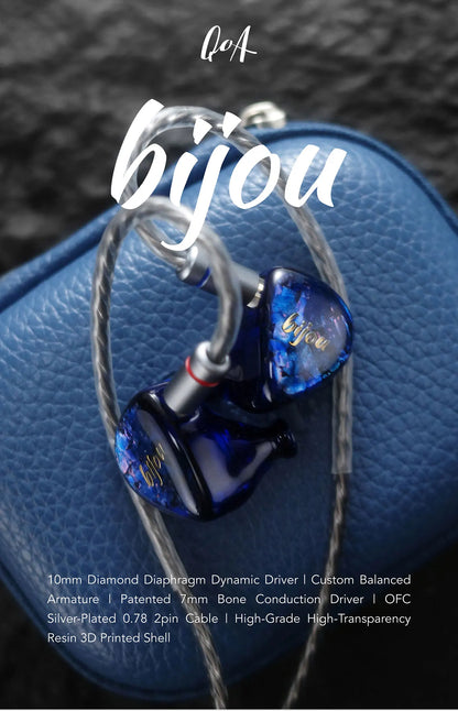 Nouveaux écouteurs intra-auriculaires QoA Bijou 1DD+1BA+1BCD, moniteur hybride HiFi IEMs avec câble de casque et fiches 3,5 mm et 4,4 mm