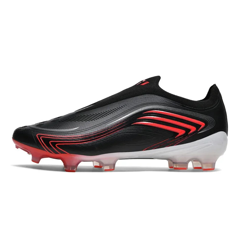 Chaussures de football pour hommes de haute qualité, sans lacets, à enfiler, crampons de football antidérapants pour terrain synthétique TF/FG, chaussures d'entraînement, Chuteira Campo F50