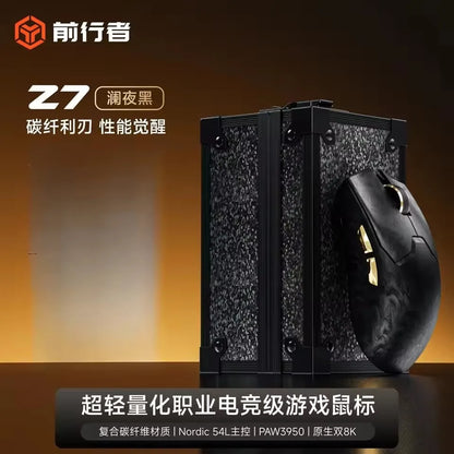 EWEADN Z7 Carbon Fiber Wireless Mouse Paw3950 Dual 8k Lightweight Mid-Sized Ergonomic Esports Gaming Mouse for FPS Pc Accessory