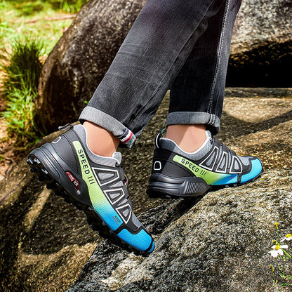 Men's Lockless Cycling Shoes,Outdoor Mountain Cross-Country Non-slip Hiking shoes,Breathable Sports Shoes,Road Cycling Shoes