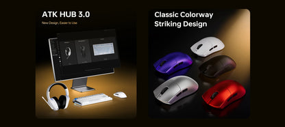 Bezdrôtová myš ATK Blazing Sky X1 V2 Ultimate Dual Mode, ľahká, PAW3950 Ultra, duálny režim 8K HZ, nízka latencia, prispôsobená ergonómia