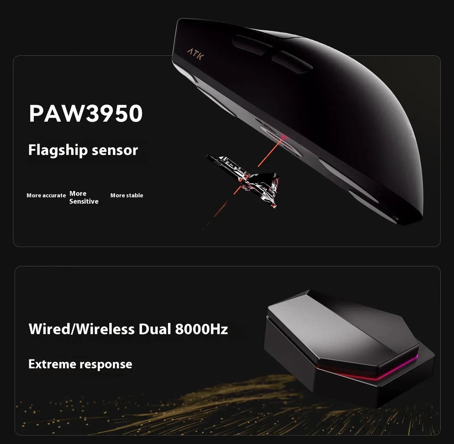 ATK Blazing Sky X1/X1V2 Mouse Gamer Wireless 8K Low Latency Lightweight FPS Liekong E-sports Gaming Mouse Custom Pc Accessories