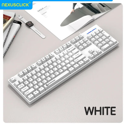 NexusClick Wireless Gaming Office Keyboard&Mouse Set Smart Power Saving Full Size 104 Keys 1600DPI Adjustable USB for Laptop PC