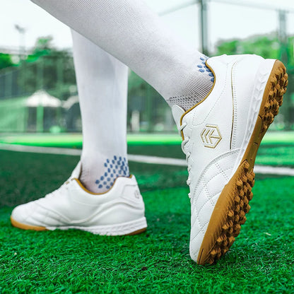 Men Long Spike Football Soccer Boots Outdoor Male Gym Training Sneakers Big Size Black White for Teenager Sports