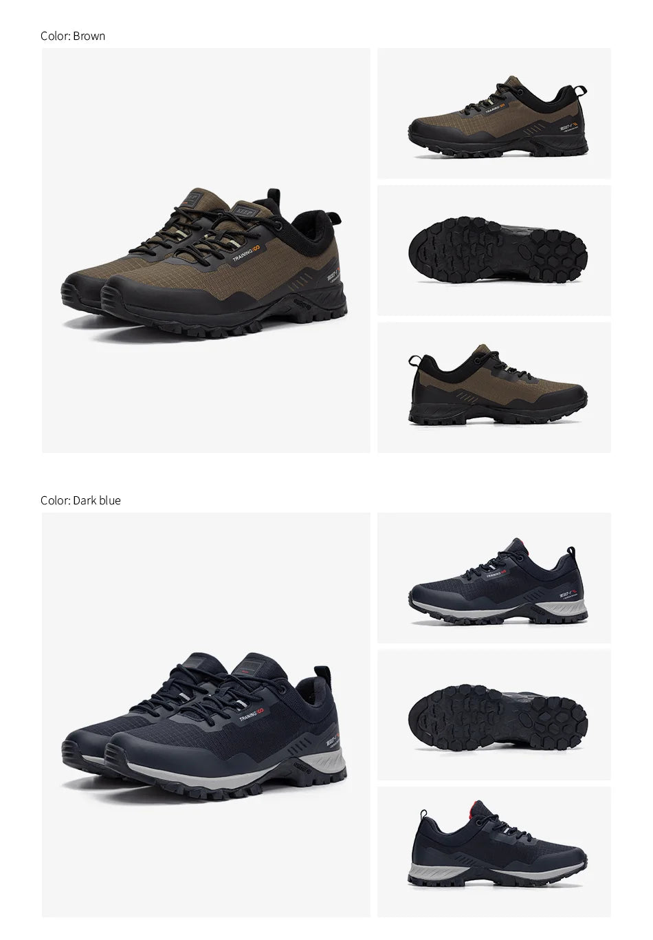 Baasploa Men New Hiking Shoes Outdoor Waterproof Wear Resistant Non Slip Sneakers Male Casual Lightweight Lace-Up Walking Shoes