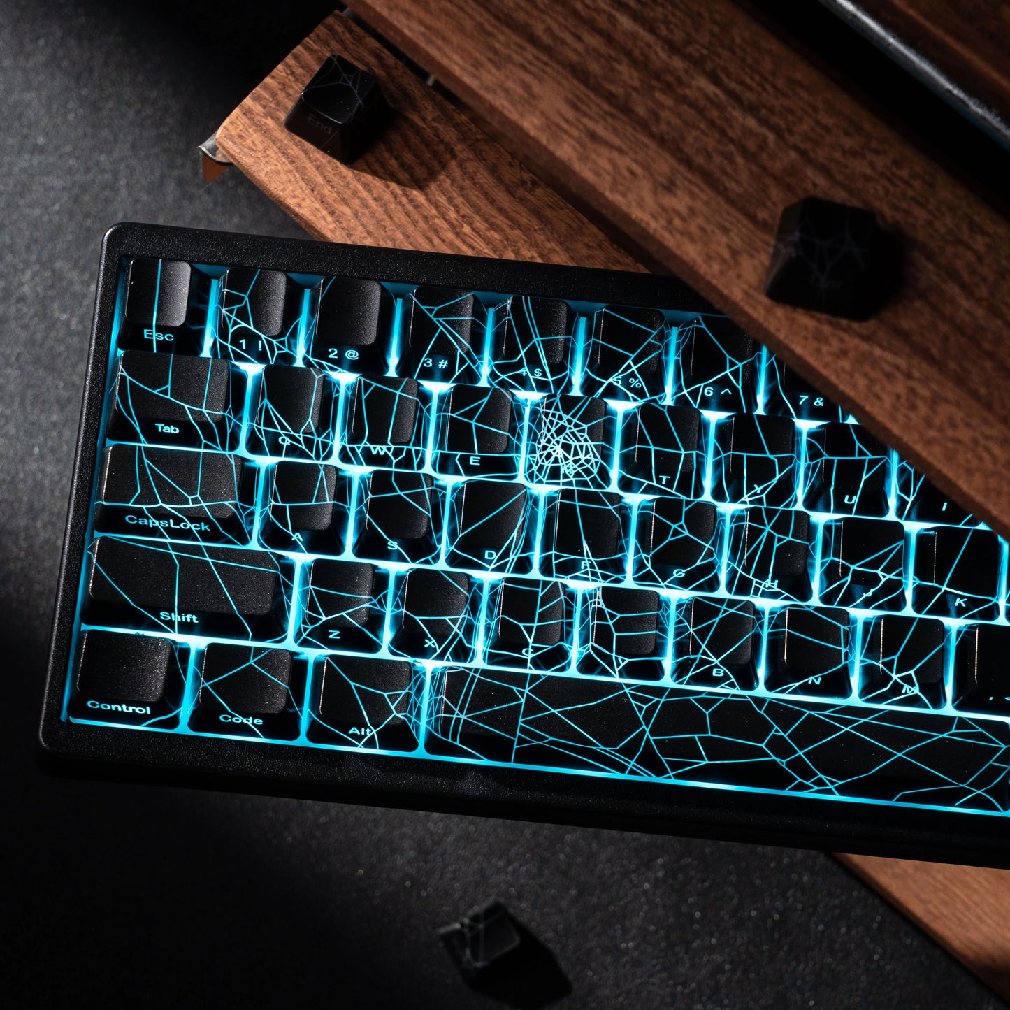XVX M67 JadeStone Mechanical Keyboard With IMD-Tech Keycaps Hot Swappable Gasket Tri-Mode Custom RGB Wireless Keyboard 65%