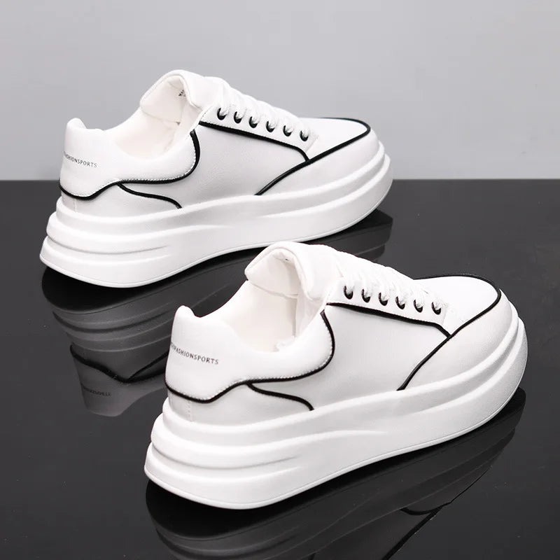 New Couple's Small White Shoes Men's Shoes Women Sports Shoes Men's Sneakers Increased Height Inside Casual Sports Shoes