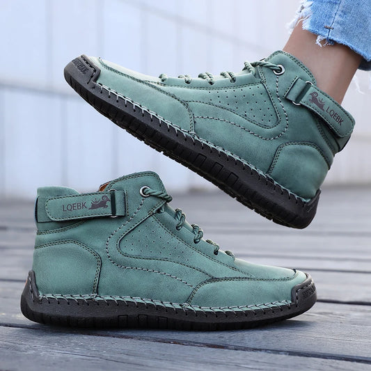 Shoes for Women Spring/Autumn Handmade Leather Casual Shoes Fashion Soft Casual Walking Sneakers Breathable Women's Ankle Boots