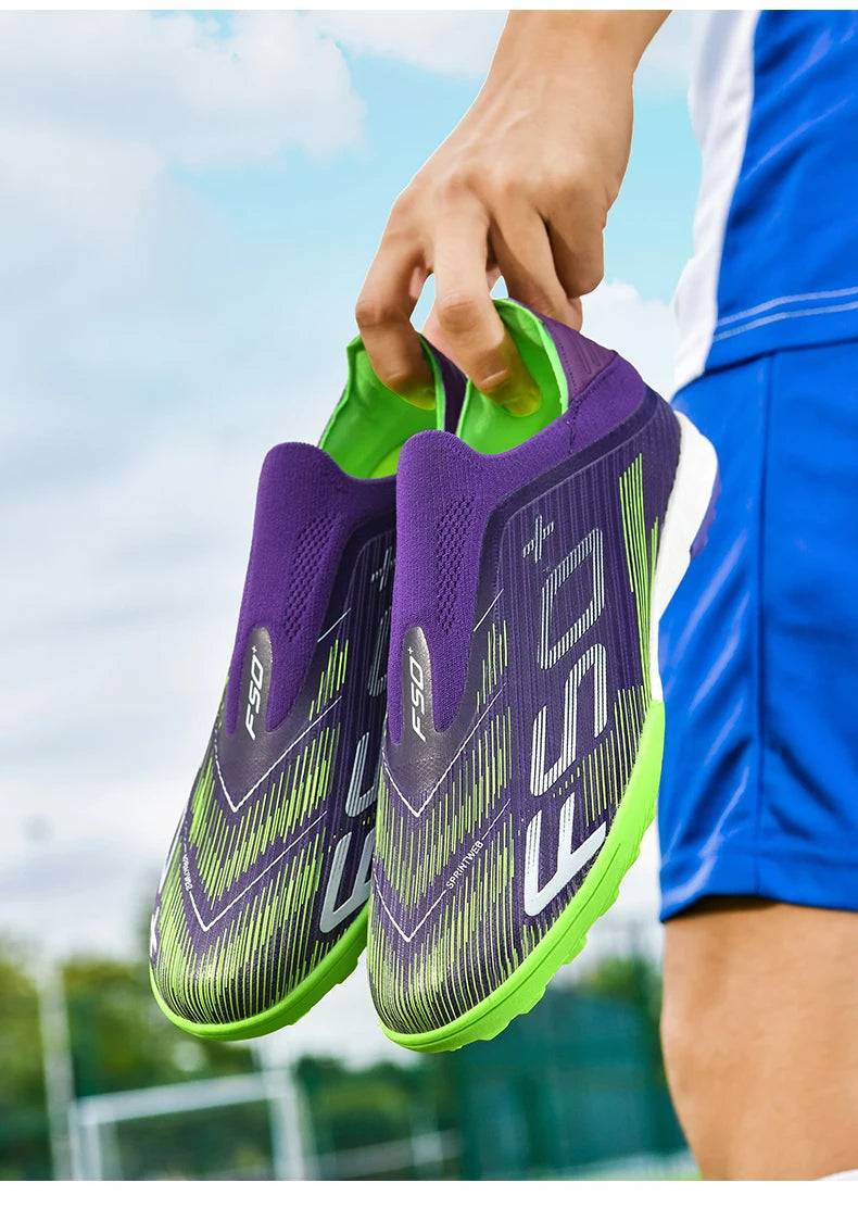 New Men Football Boots Match Grass Cleats High-quality Soccer Shoes Futsal Sneakers Non-Slip Indoor Hot-selling High-top Outdoor