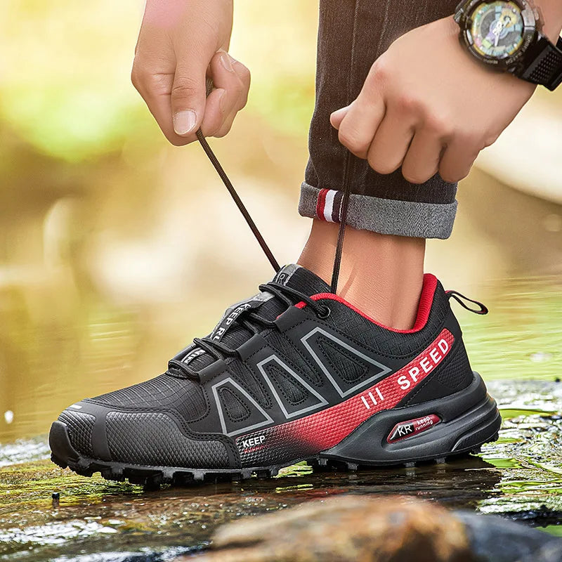 Men's Lockless Cycling Shoes,Outdoor Mountain Cross-Country Non-slip Hiking shoes,Breathable Sports Shoes,Road Cycling Shoes