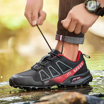 Men's Lockless Cycling Shoes,Outdoor Mountain Cross-Country Non-slip Hiking shoes,Breathable Sports Shoes,Road Cycling Shoes