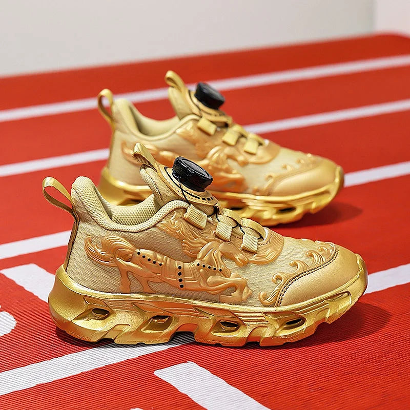 Zapatillas deportivas infantiles de malla a la moda, para estudiantes, con amortiguación, transpirables, antideslizantes y perfectas para entrenamiento y running diario en el campus