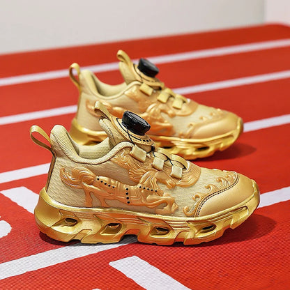 Zapatillas deportivas infantiles de malla a la moda, para estudiantes, con amortiguación, transpirables, antideslizantes y perfectas para entrenamiento y running diario en el campus