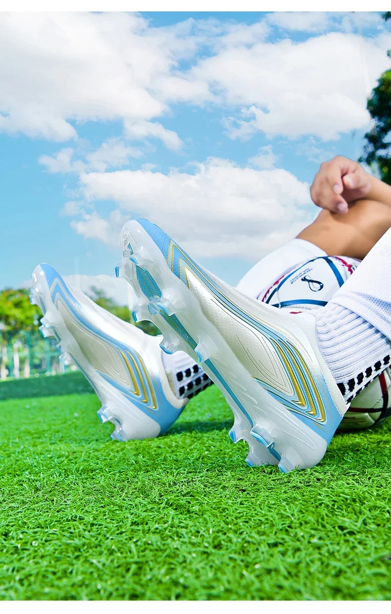Nouvelles chaussures de football pour hommes, mi-hautes, de haute qualité, crampons pour terrain en gazon, baskets antidérapantes pour intérieur, très vendues, pour matchs en extérieur