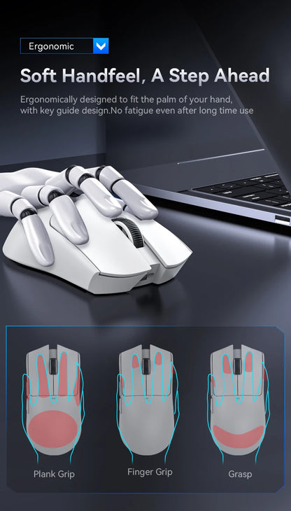 ATTACK SHARK X11 trijų režimų lengva žaidimų pelė su PAW3311, 22000DPI, 400IPS, 40G, 59g, magnetiniu greituoju įkrovimu ir RGB apšvietimu