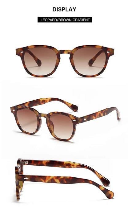 JNPCXI New Retro Round Sunglasses Women Yellow Fashion Rivets Decoration Shades UV400 Men Punk Sun Glasses