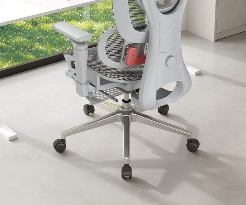 Chaise de bureau ergonomique pour ordinateur, base en alliage d'aluminium robuste, pour poste de travail à domicile, chaise de jeu pour ordinateur