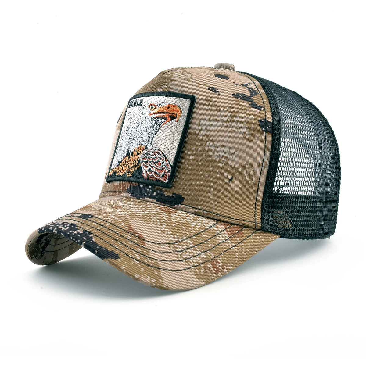 Modische Trucker-Caps mit besticktem Ziegen-Patch, Vier-Jahreszeiten-Snapback-Baseballcap für Herren und Damen, verstellbare Schirmmütze