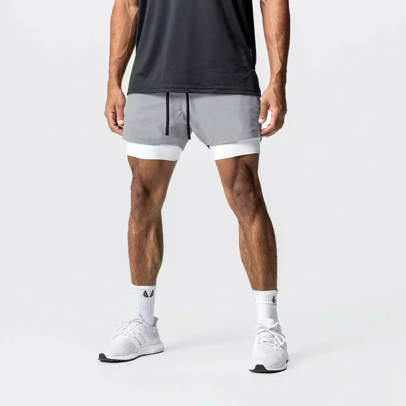 Dragon Ball Men's Double-layer Shorts Son Goku Summer Japanese Anime Fake Two-piece Sports Fitness Quick-drying Shorts