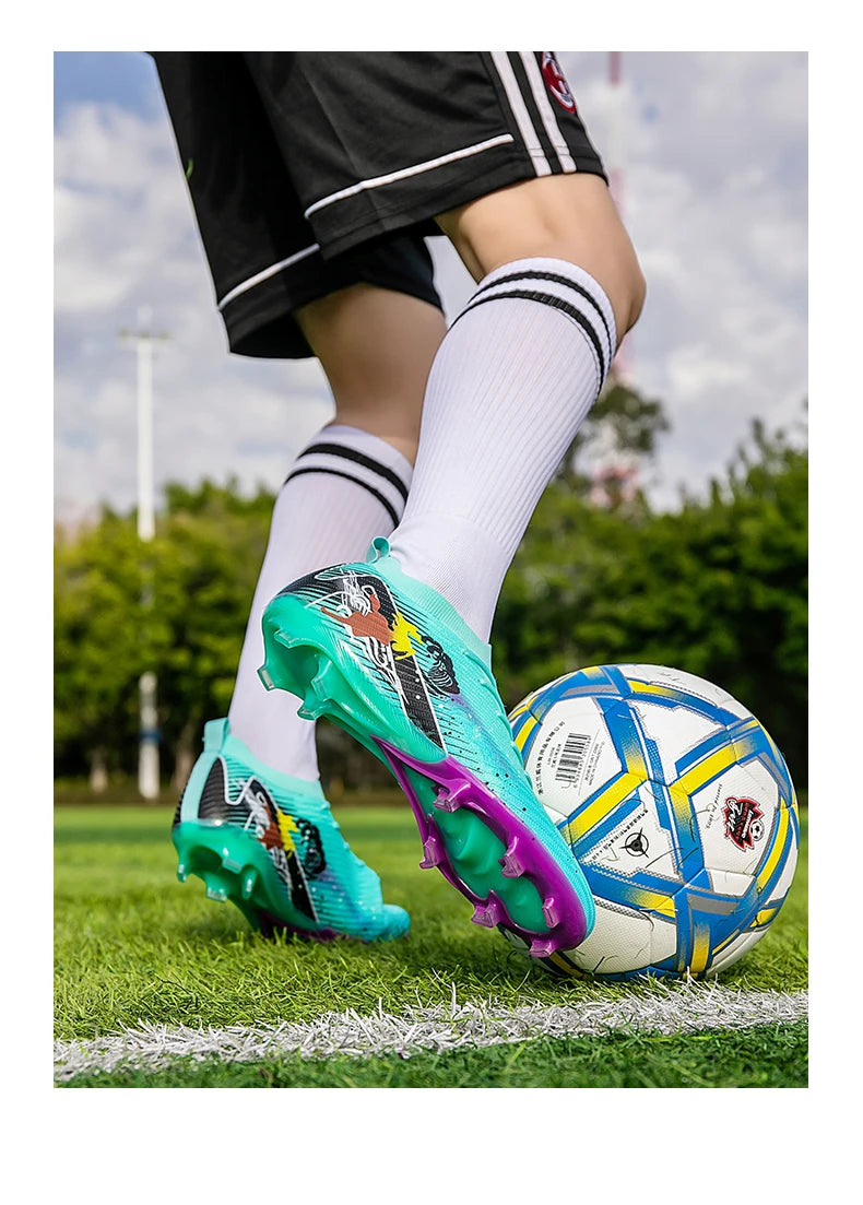 Novas Chuteiras de Futebol para Homem, Chuteiras de Futebol FG Antiderrapantes para Treino, Chuteiras de Futebol com Pitões Longos para Jogo, Ultraleves, Exterior, Dropshipping