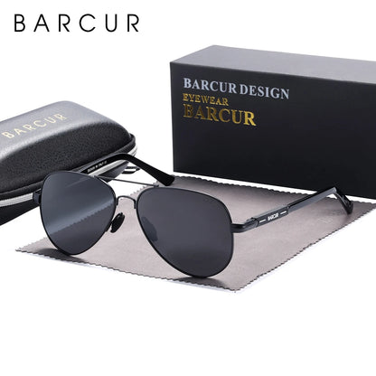 BARCUR Polarized Mens Sunglasses Pilot Sun Glasses for Men Accessories Driving Fishing Hiking Eyewear Oculos Gafas De Sol