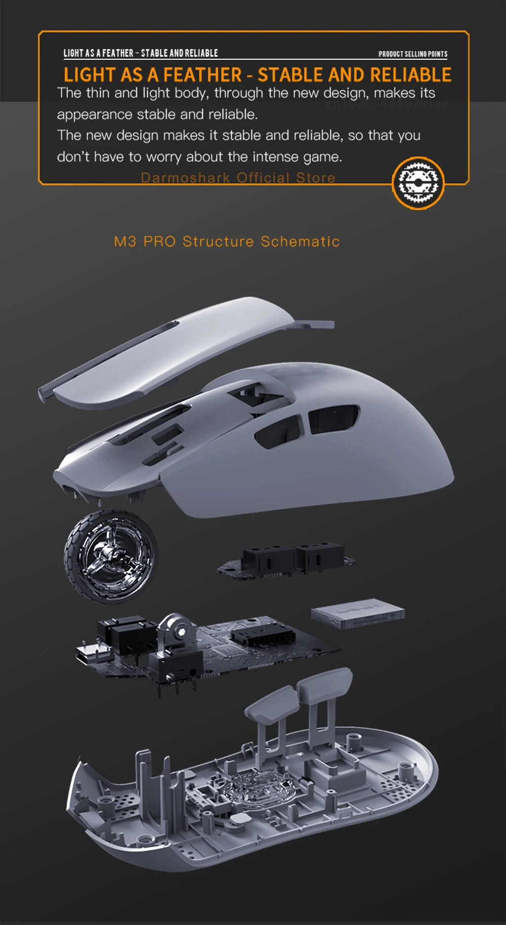Darmoshark M3Pro -pelihiiri 2.4G BT Wireless Tri-Mode PAW3395 -sensorilla N52840 26000DPI, isokätinen makroajurihiiri pelaamiseen