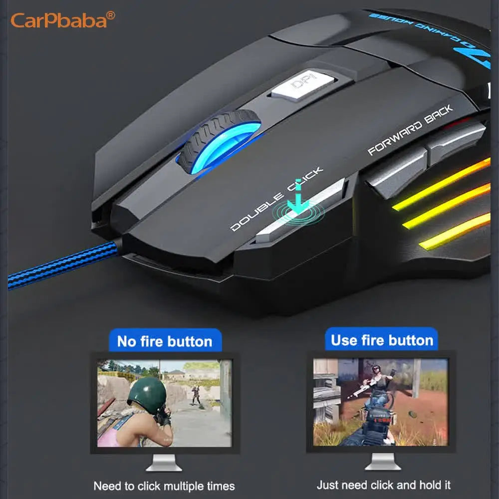 IMICE X7 Optical Gaming Mouse Adjustable DPI Ergonomic Anti Slip Design Colorful Luminuse Suitable for DesktopComputers Laptop