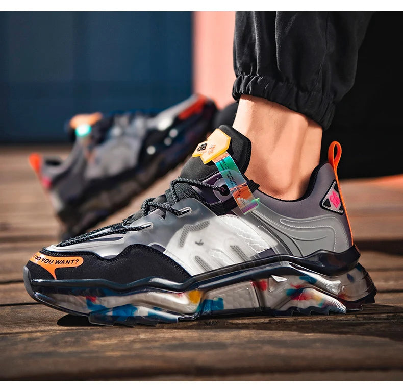 Luxury Men's Sneakers, Casual Breathable Trainer, Race Fashion Loafers, Running Shoes for Men Tennis