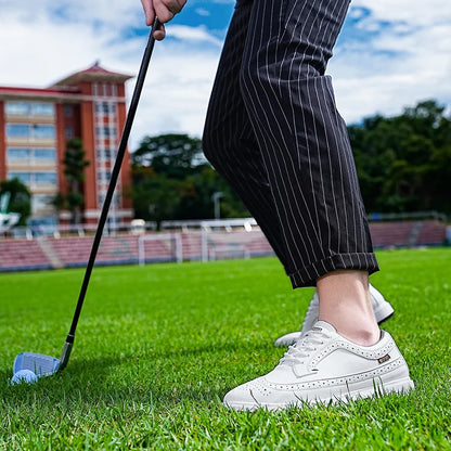 Scarpe da golf professionali da uomo in pelle di alta qualità, traspiranti, scarpe sportive per competizioni e allenamenti di golf, taglie forti 39-47#