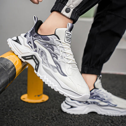 Zapatillas deportivas de hombre con cordones, versátiles, antideslizantes, de suela gruesa, cómodas e informales, para uso diario de adolescentes y running masculino