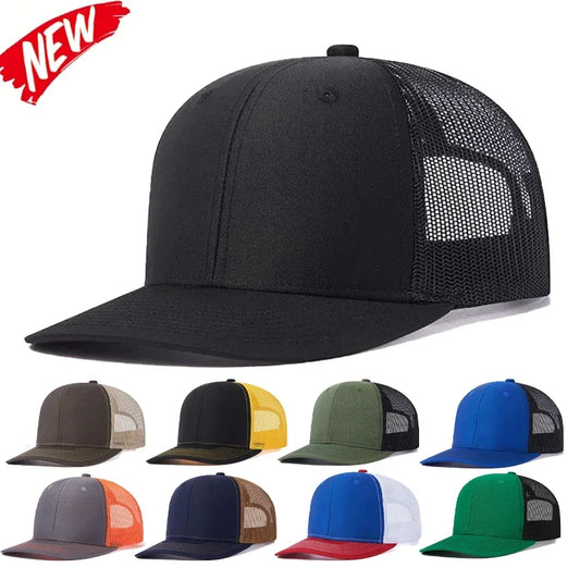 Hot Sale Summer Mesh Baseball Cap Men Women Slight Curved Snapback Trucker Hat Unisex Casual Outdoor Breathable Dad Cap Gorras