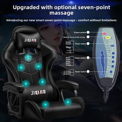 Sedia da gaming comoda ed ergonomica per uso sedentario, reclinabile, con massaggio e rotazione