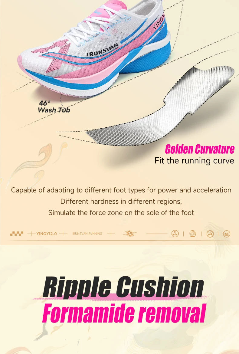 IRUNSVAN Men's Full-Palm Carbon Plate Marathon Road Running Shoes With Quick Rebound And Full Power Sports Shoes